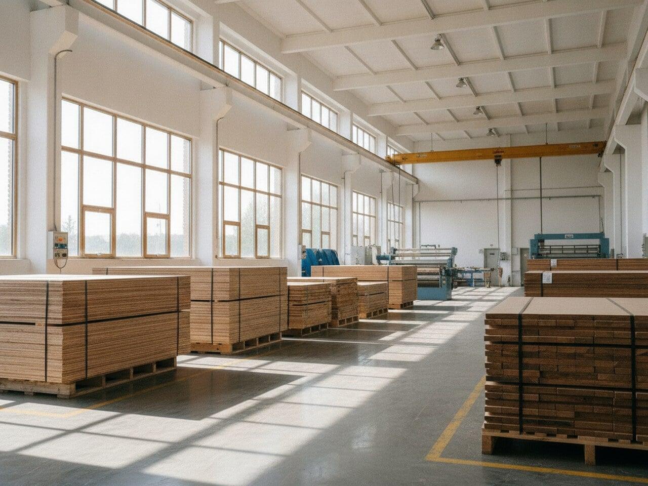 Rough-sawn Kerala hardwood stacked on the processing line at our group’s Perumbavoor operations