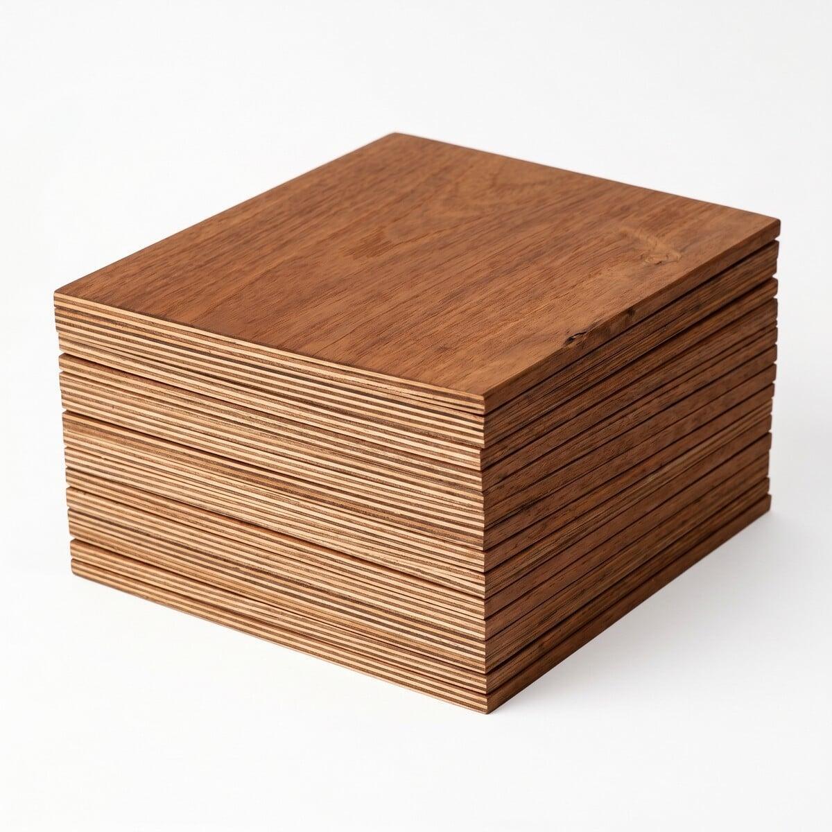 BWR grade hardwood plywood with keruing veneer face stacked at the mill