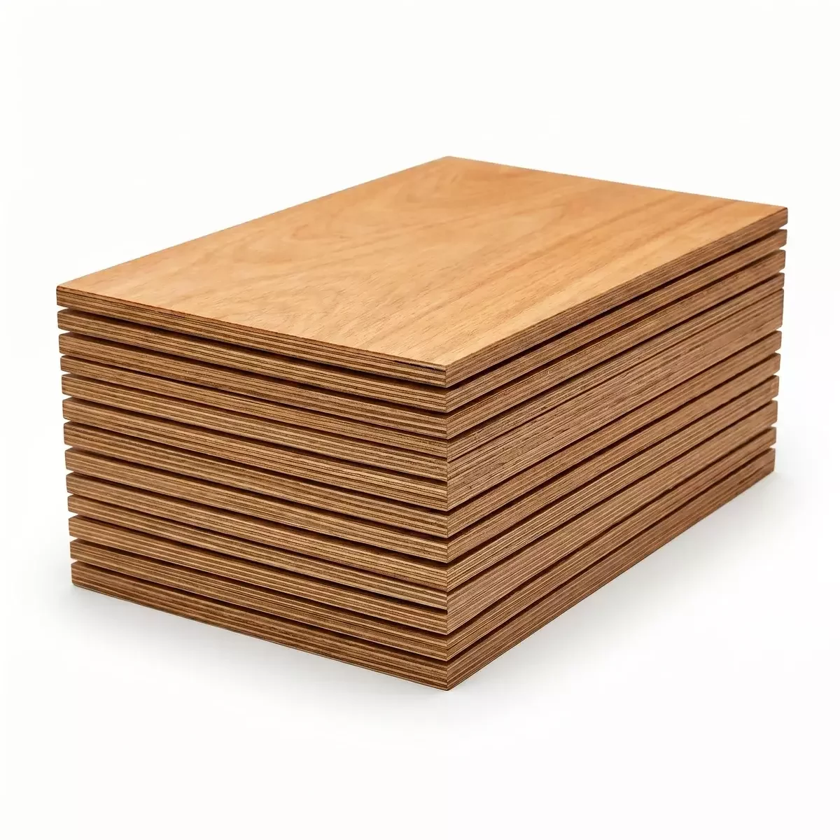 BWP grade marine plywood panels stacked at the mill
