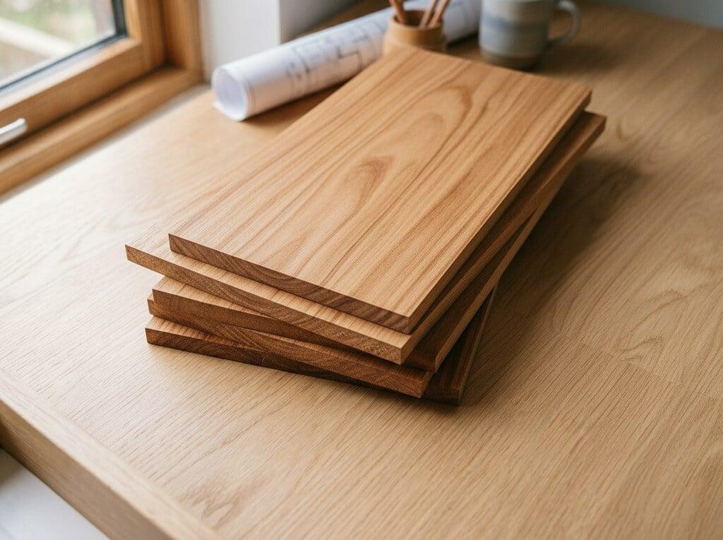 Acacia hardwood plank close-up showing distinctive grain pattern