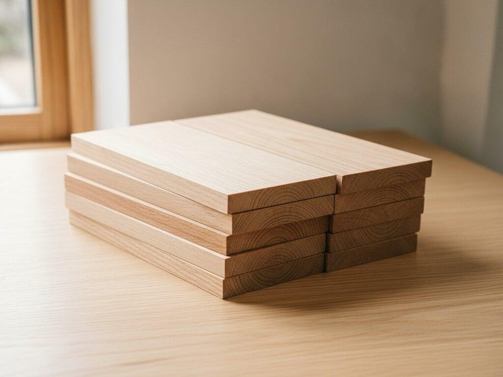 Kiln-dried treated rubberwood planks ready for furniture cores